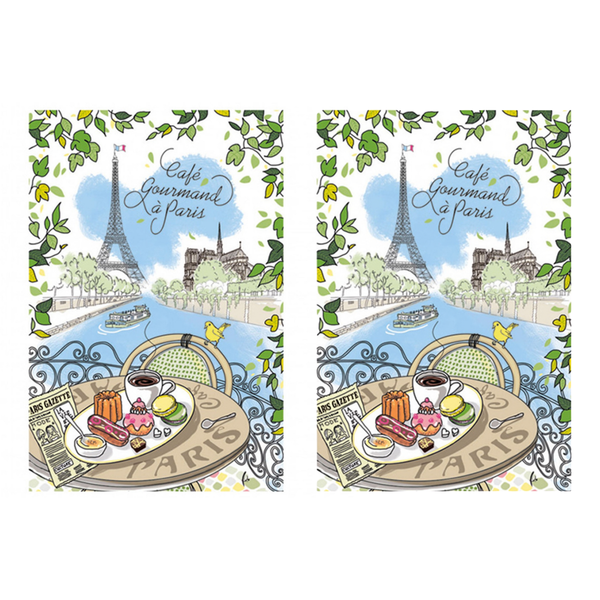 Torchons & Bouchons Tea Towel Café Gourmand - Set of 2