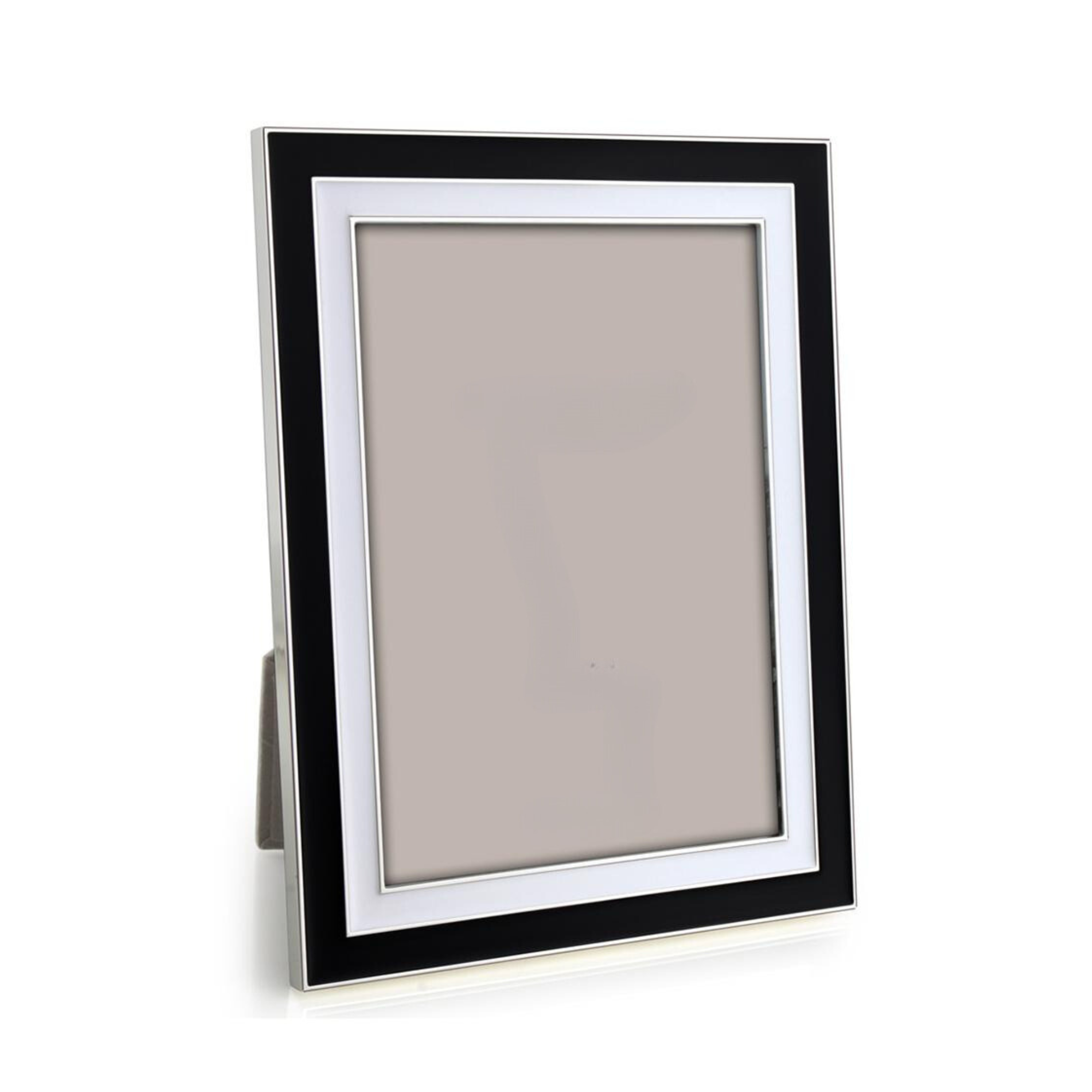 Wide Enamel Picture Frame: Black & White