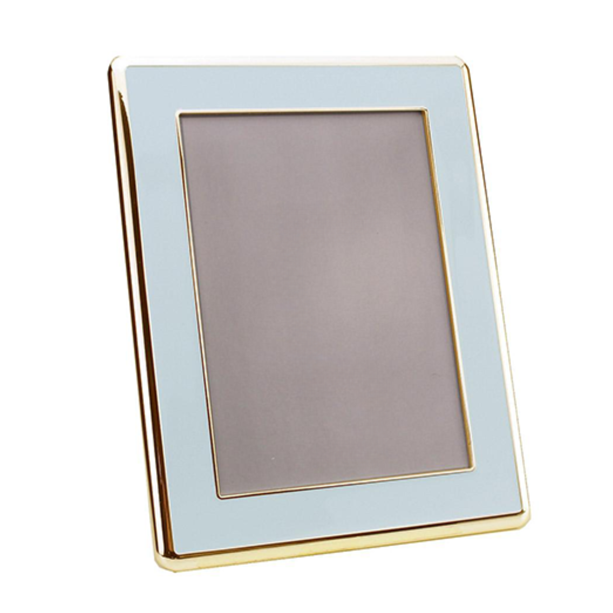 Powder Blue Enamel & Gold Curve Frame