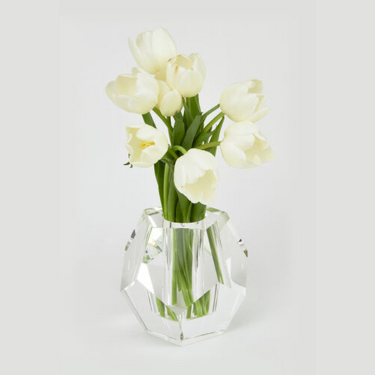 Diamond Cut Glass Vase
