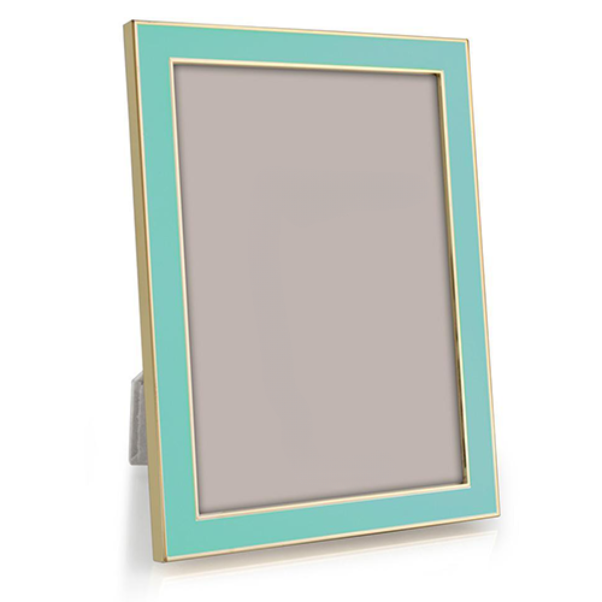 Turquoise Blue Enamel & Gold Frame