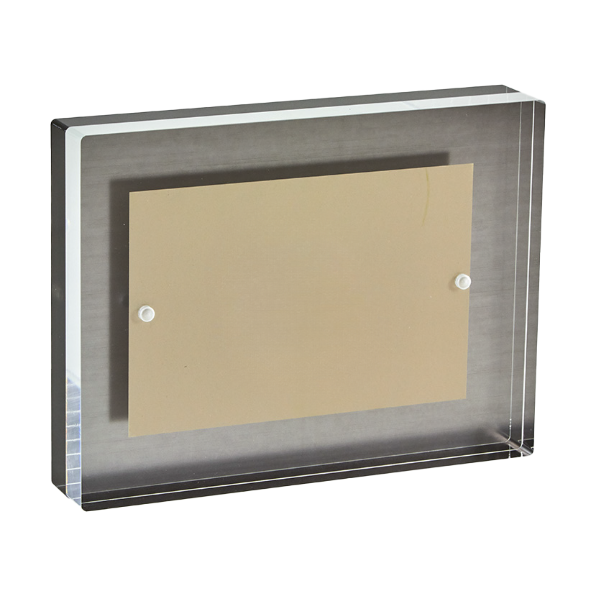 Lucite Picture Frame Silver Block