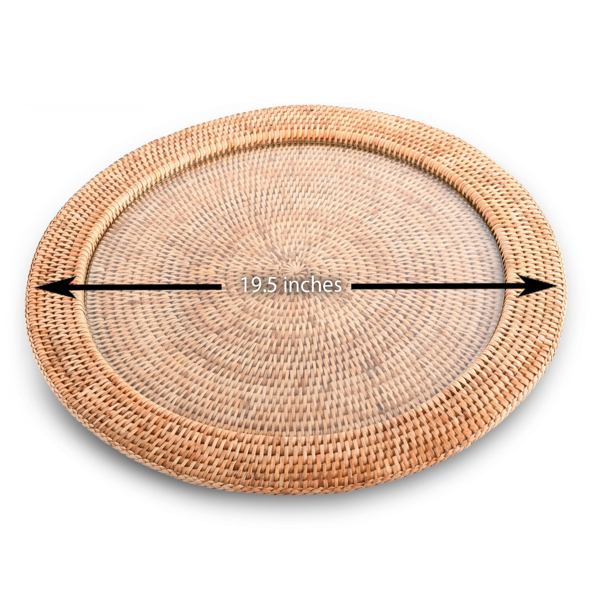 Hand Woven Wicker Rattan Round Serving Tray