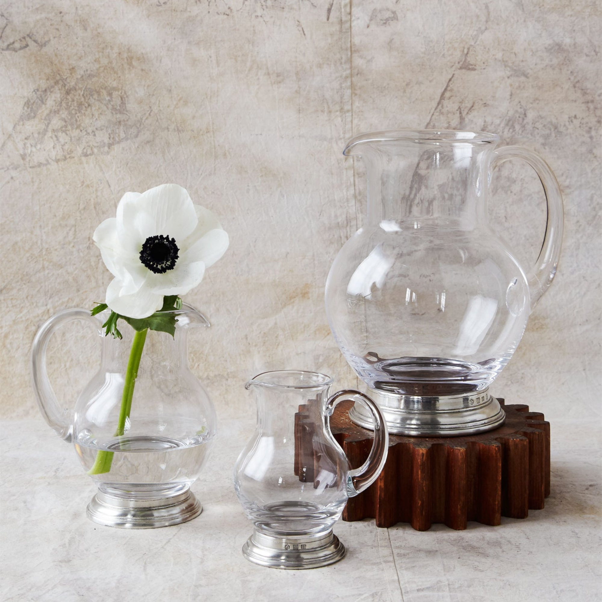 Pewter Glass Pitcher