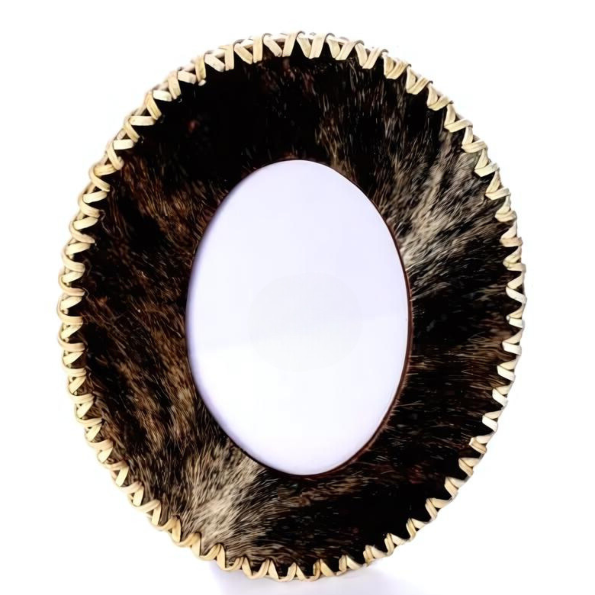 Campo Oval Frame Brown and Black Cow Hair Small