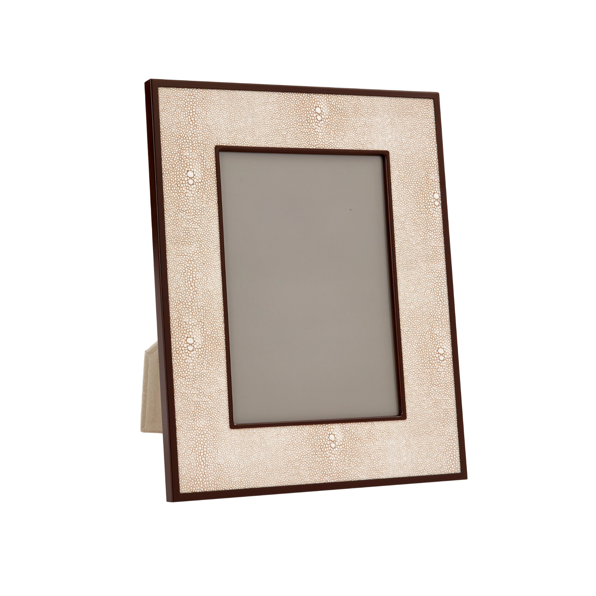 Sophie Paterson Collection: Ecru Faux Shagreen & Bronze Photo Frame, 5"x7"