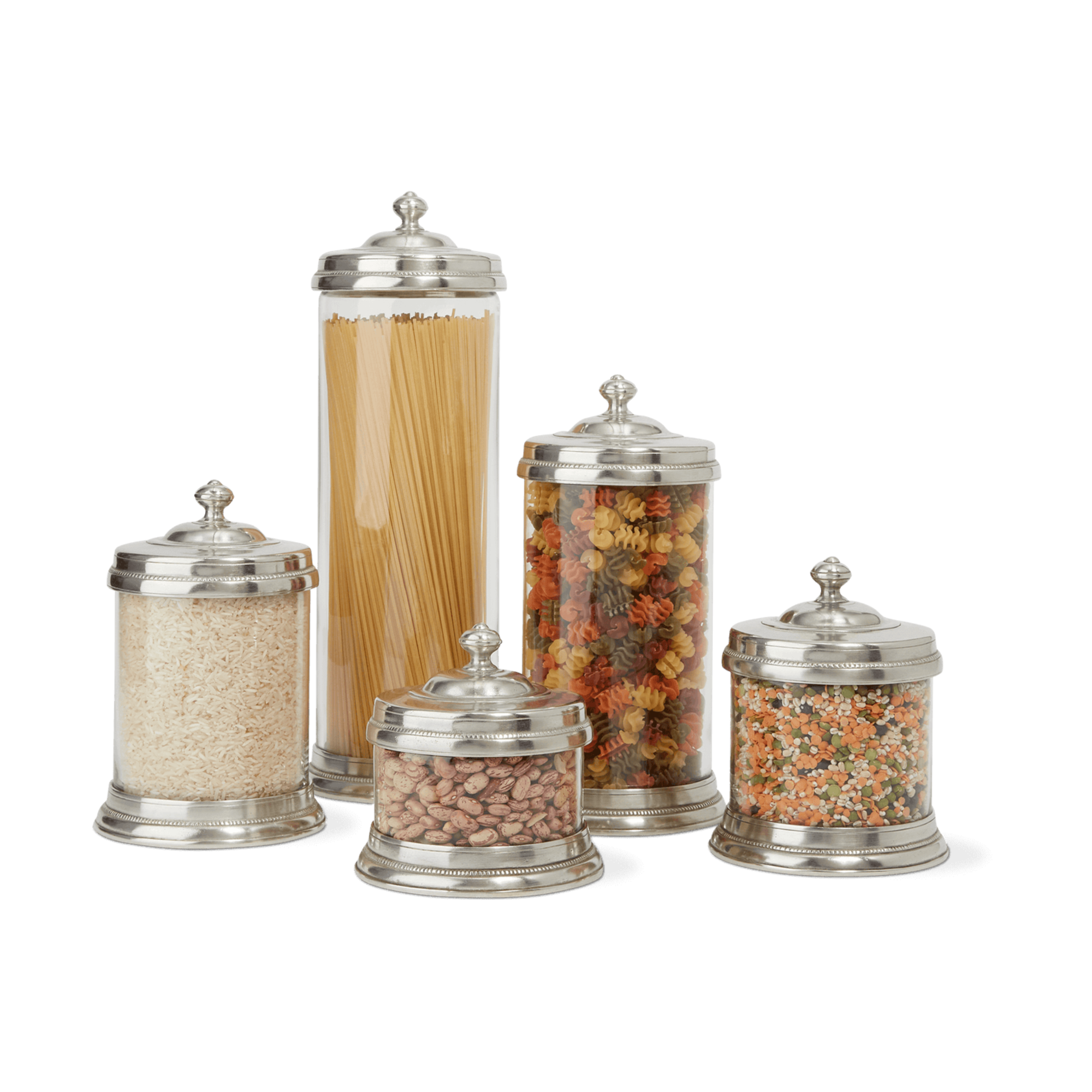 Pewter Glass Canister - Medium