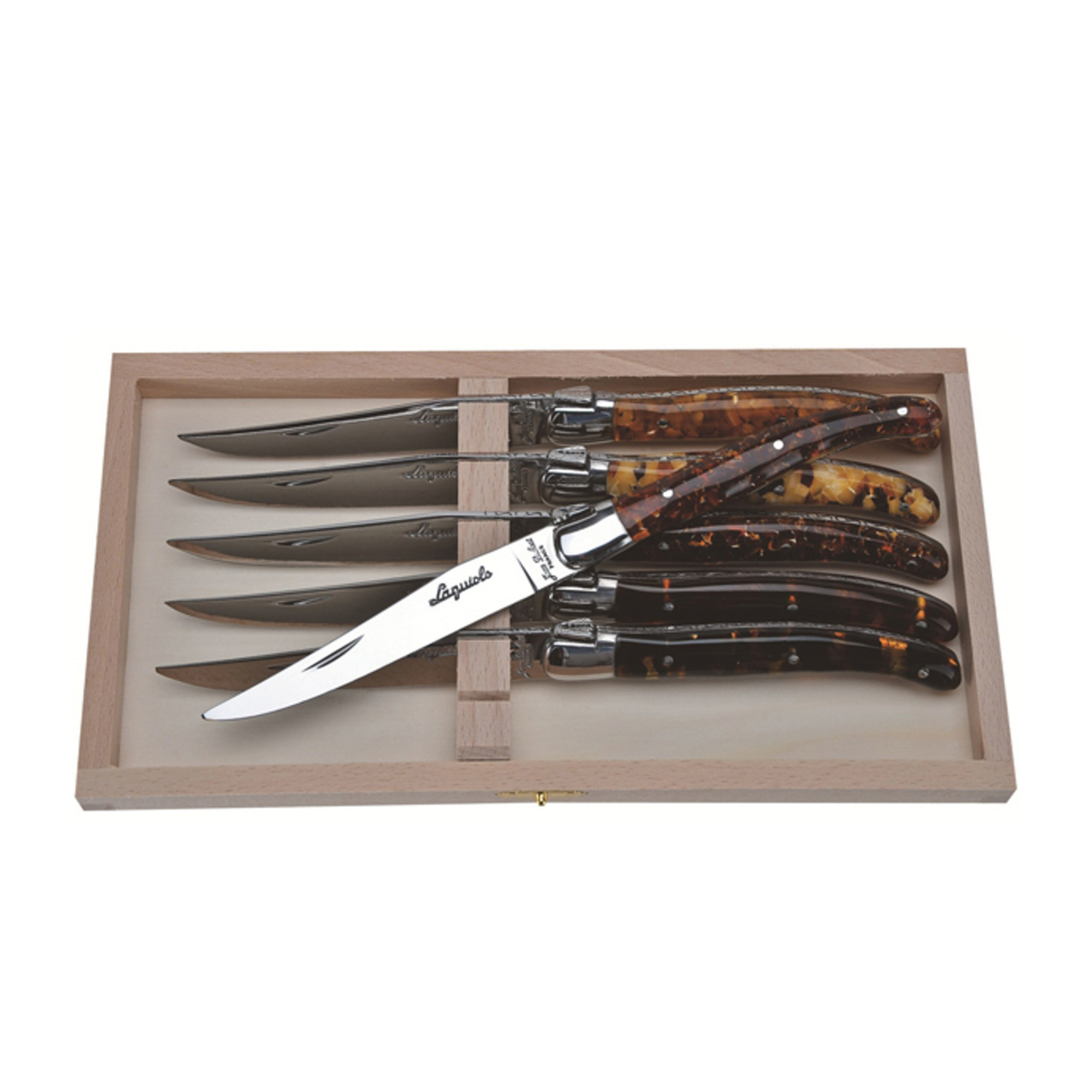 Laguiole by Jean Dubost Steak Knives in Tortoiseshell - Set of 6