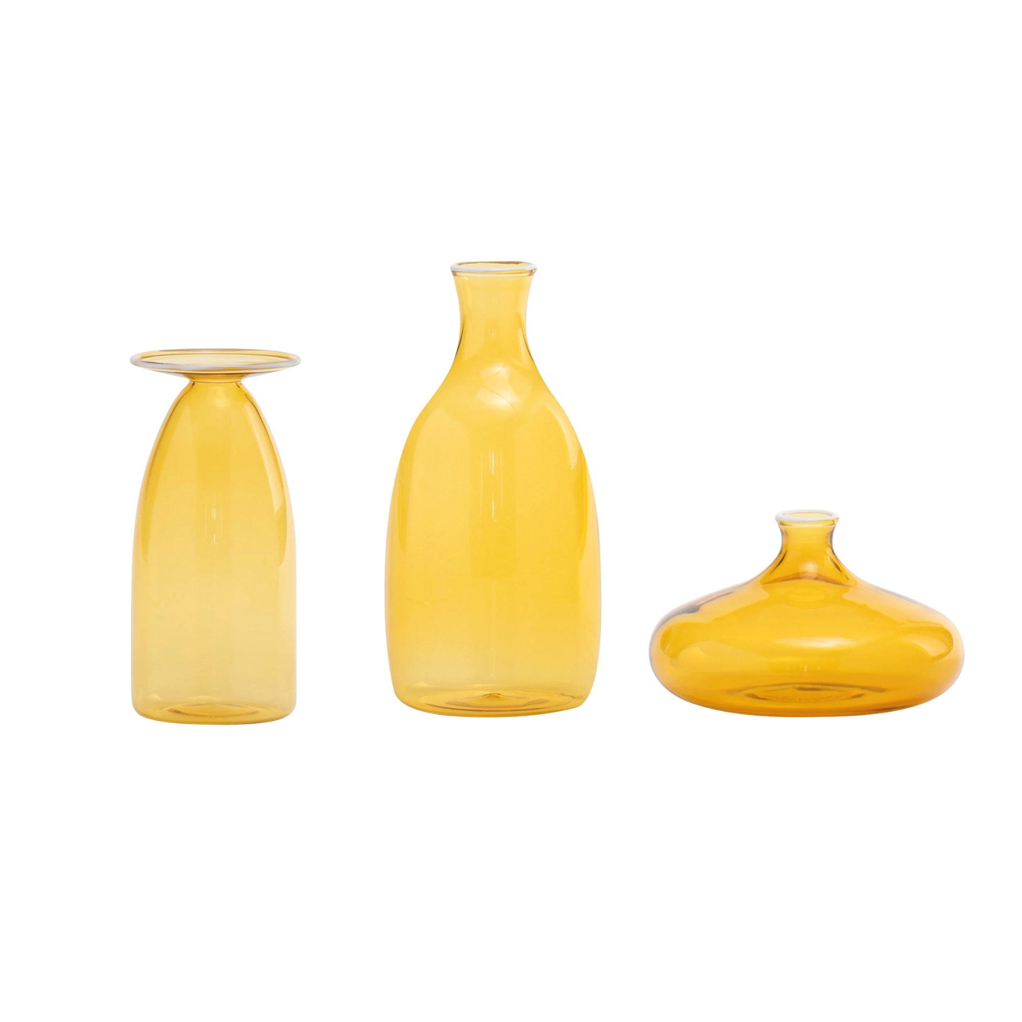 Un Fiore Vases Trio in Golden Yellow