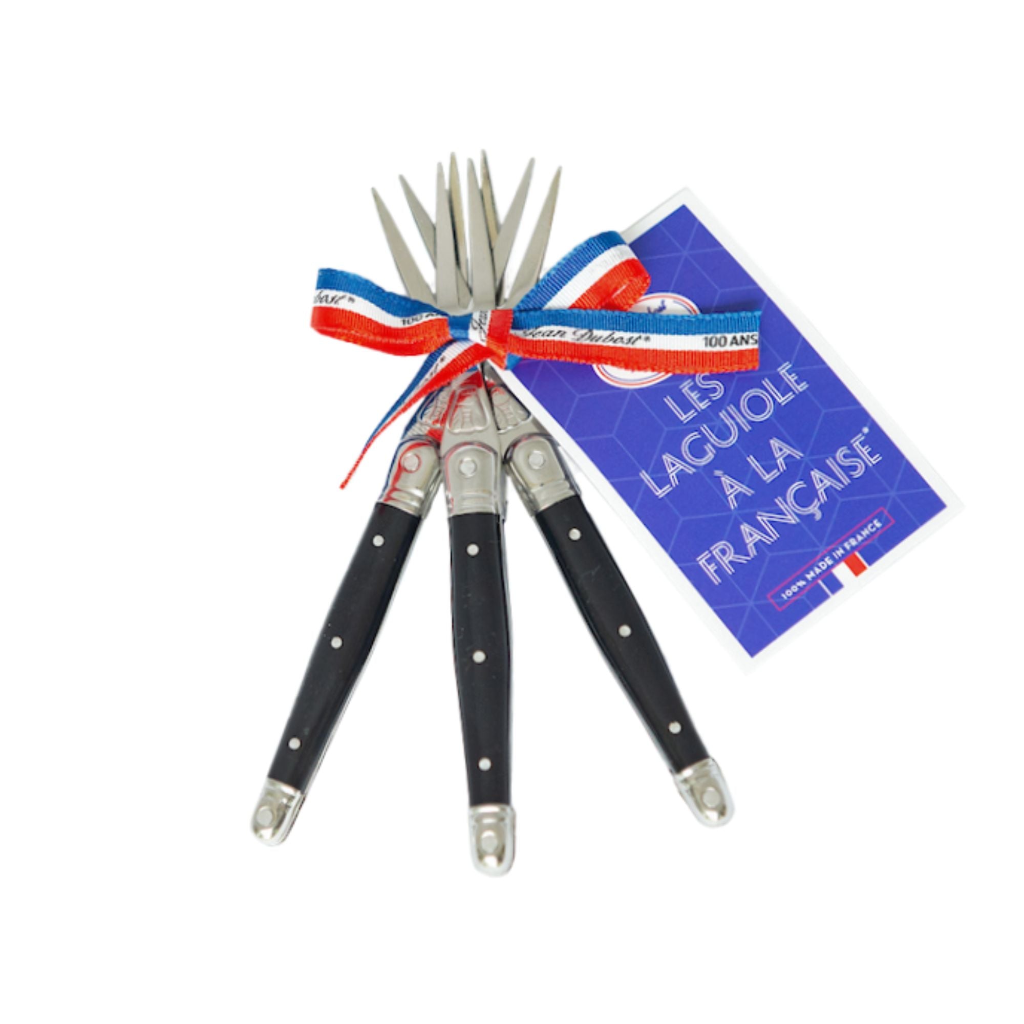 Laguiole by Jean Dubost Laguiole à la Française 4 Cocktail Fork in Black