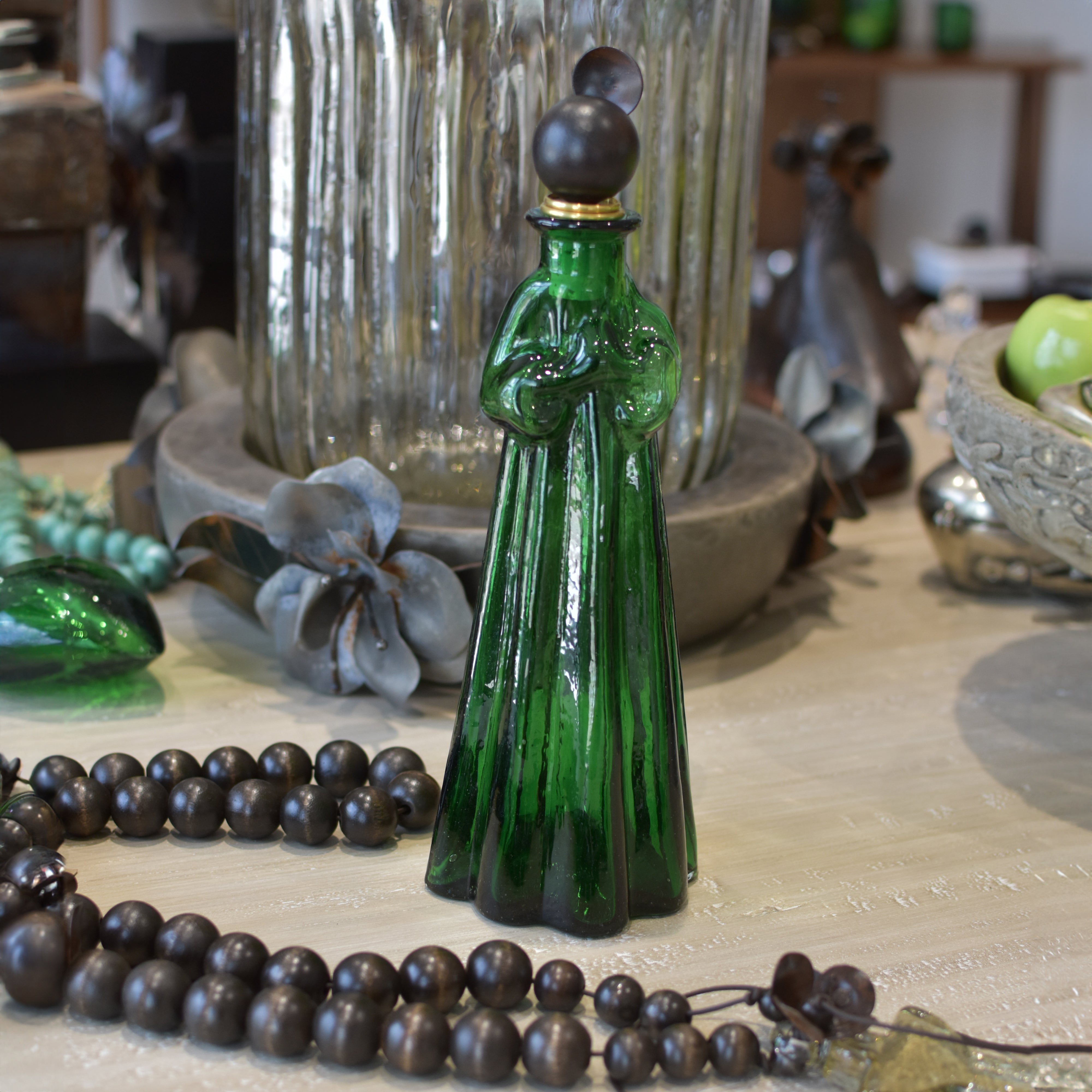 Angelito Bendito Decanter in Green