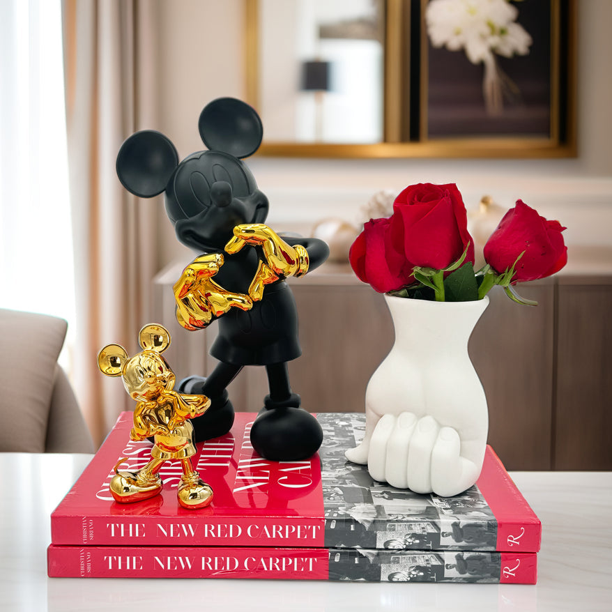 Mickey with Love Sculpture by Kelly Hoppen in Gold