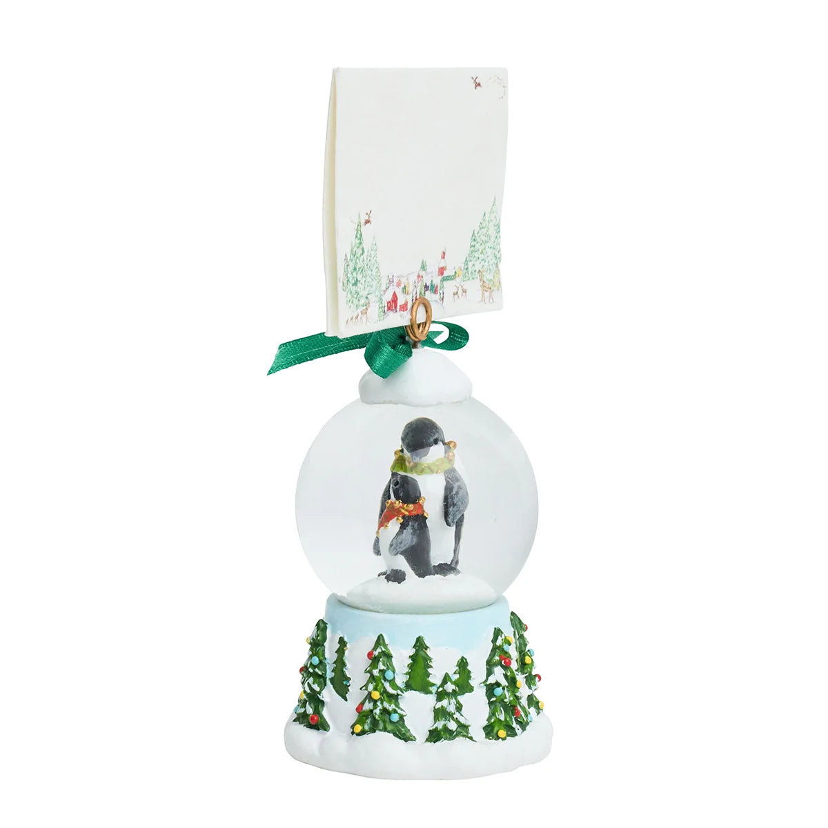 Berry & Thread North Pole Penguin Snow Globe Place Card Holder - Set of 2