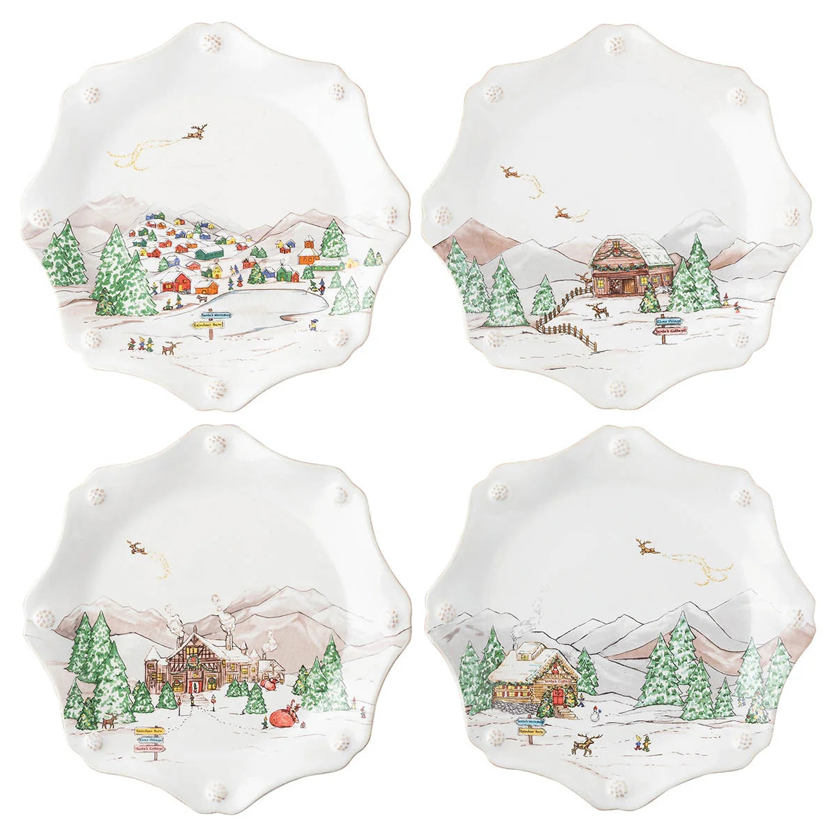 Berry & Thread North Pole Dessert/Salad Plate - Set of 4