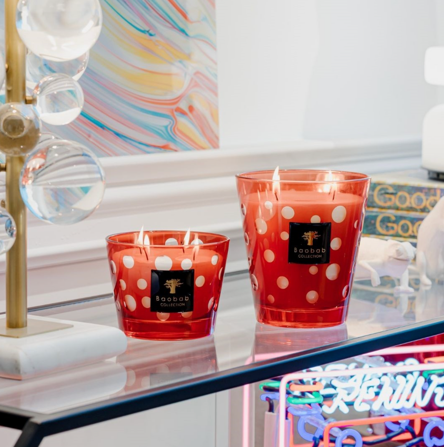 Red Bubbles Candle