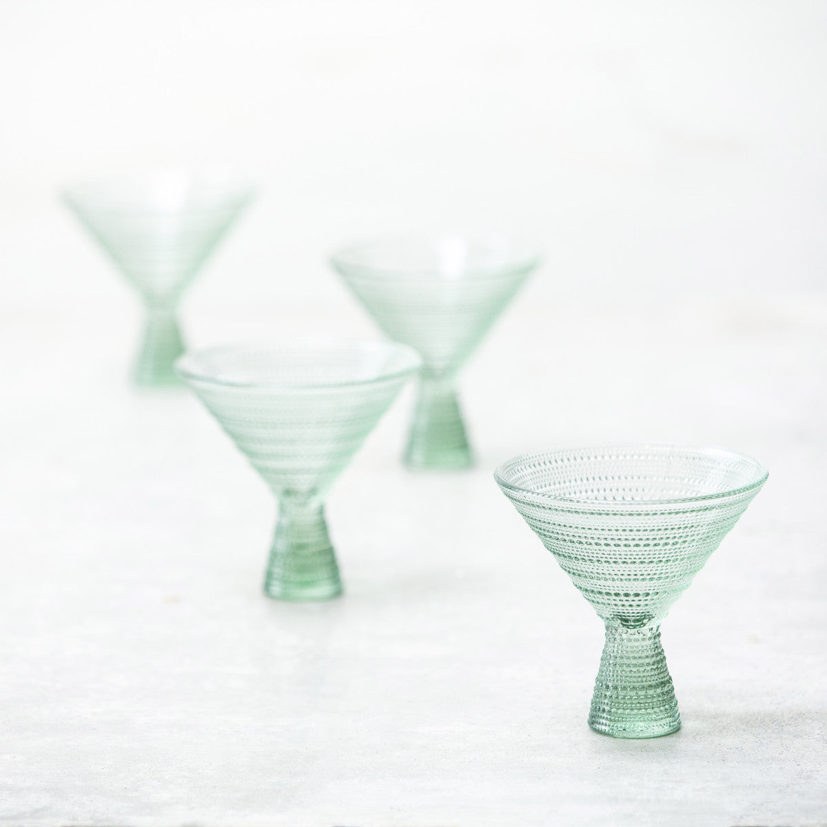Jupiter Beaded Glass Martini Glasses (Set of 4)