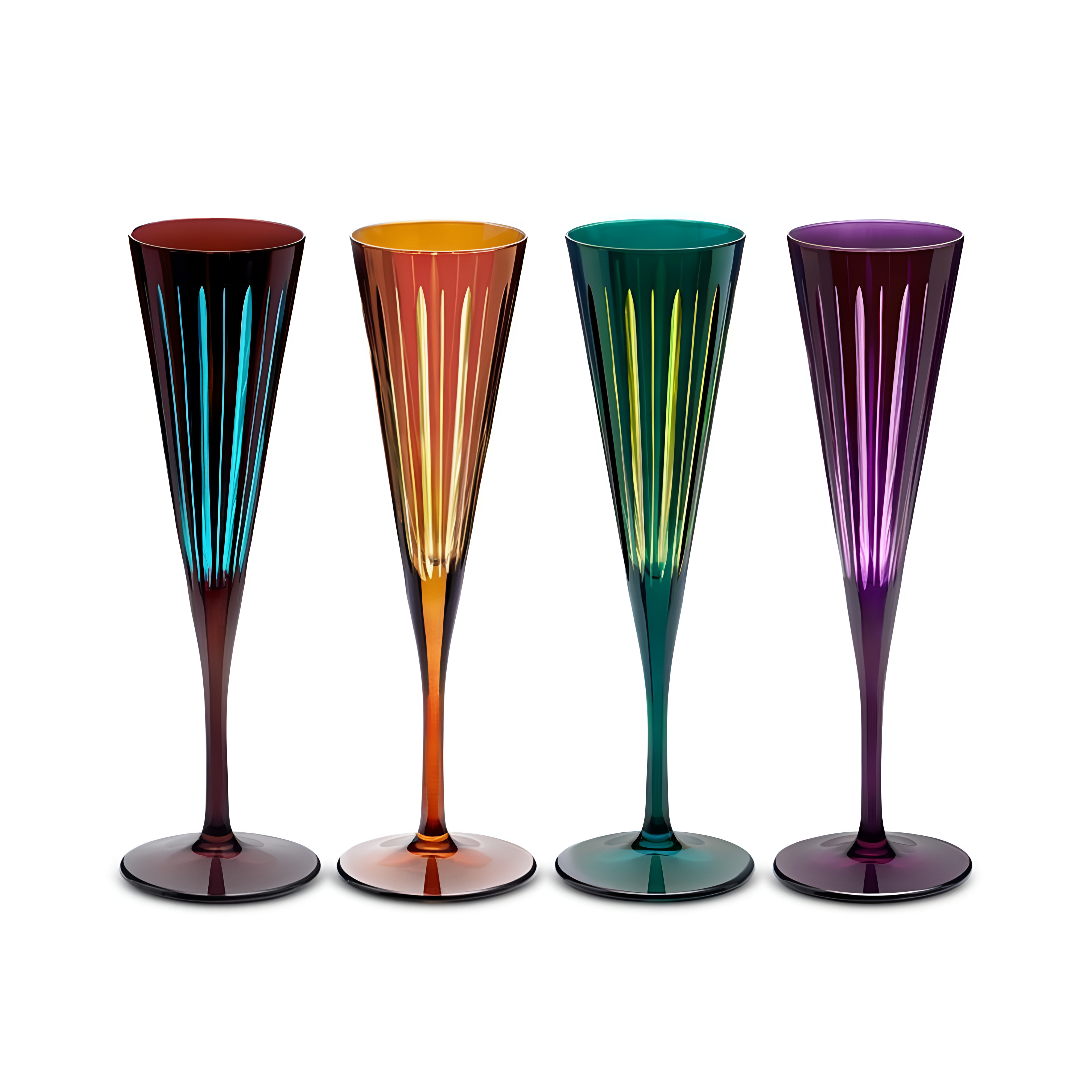 Prism Champagne Flutes - Set of 4