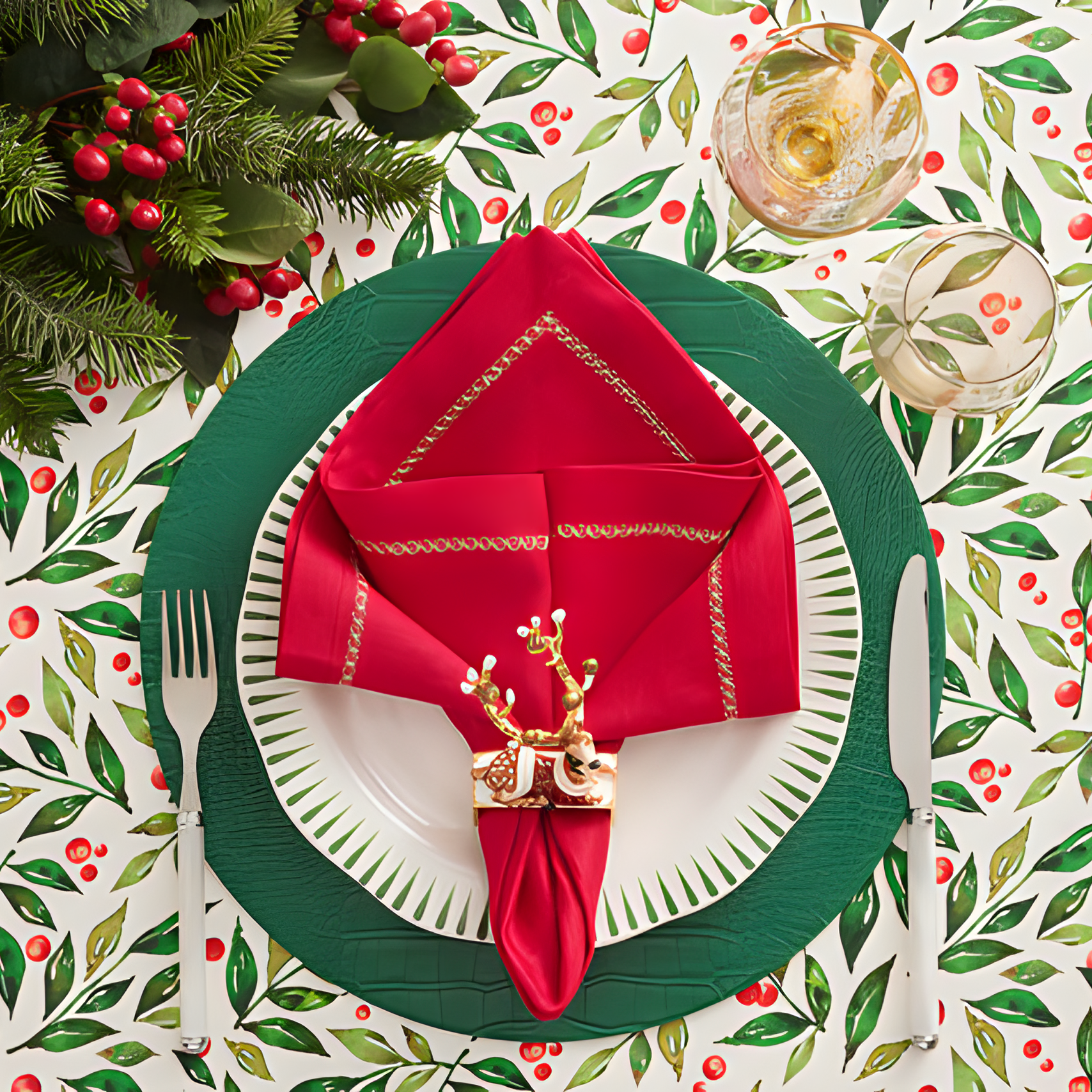 Sitio Stripe Basil Dinnerware Collection - Set of 4