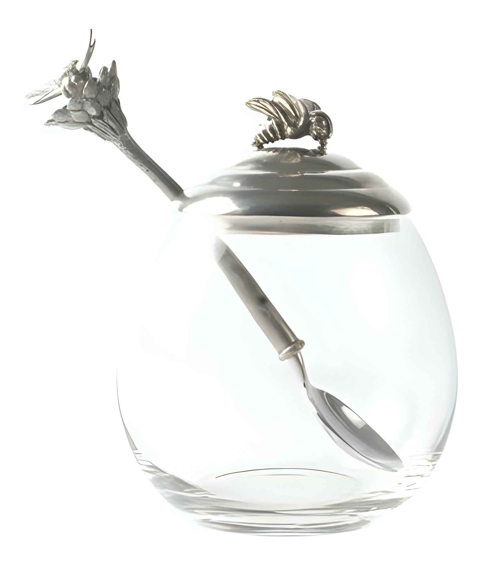 Bee Glass Honey Pot with Spoon