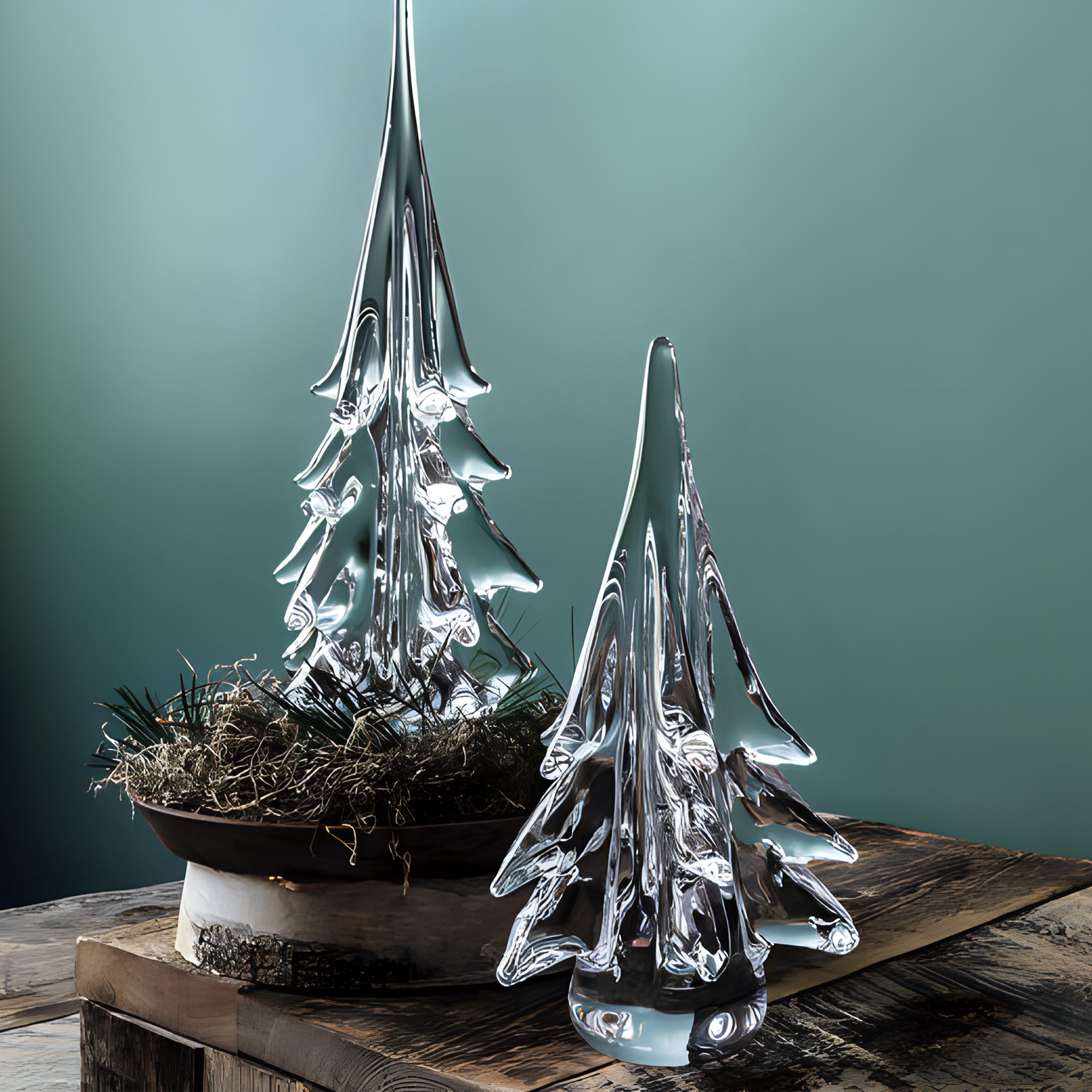 Spruce Evergreen Glass Tree in Gift Box