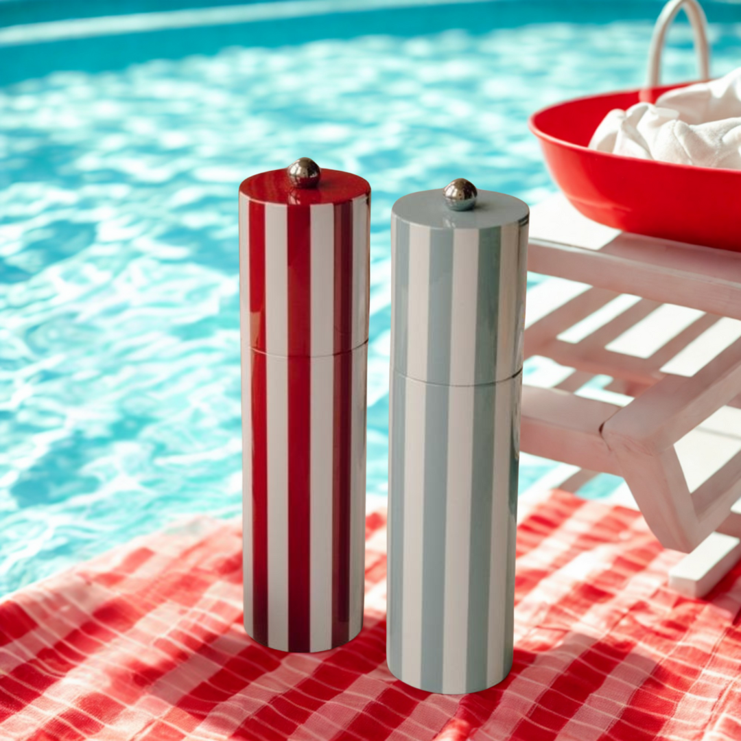 Striped Column Salt or Pepper Mill (Chambray)