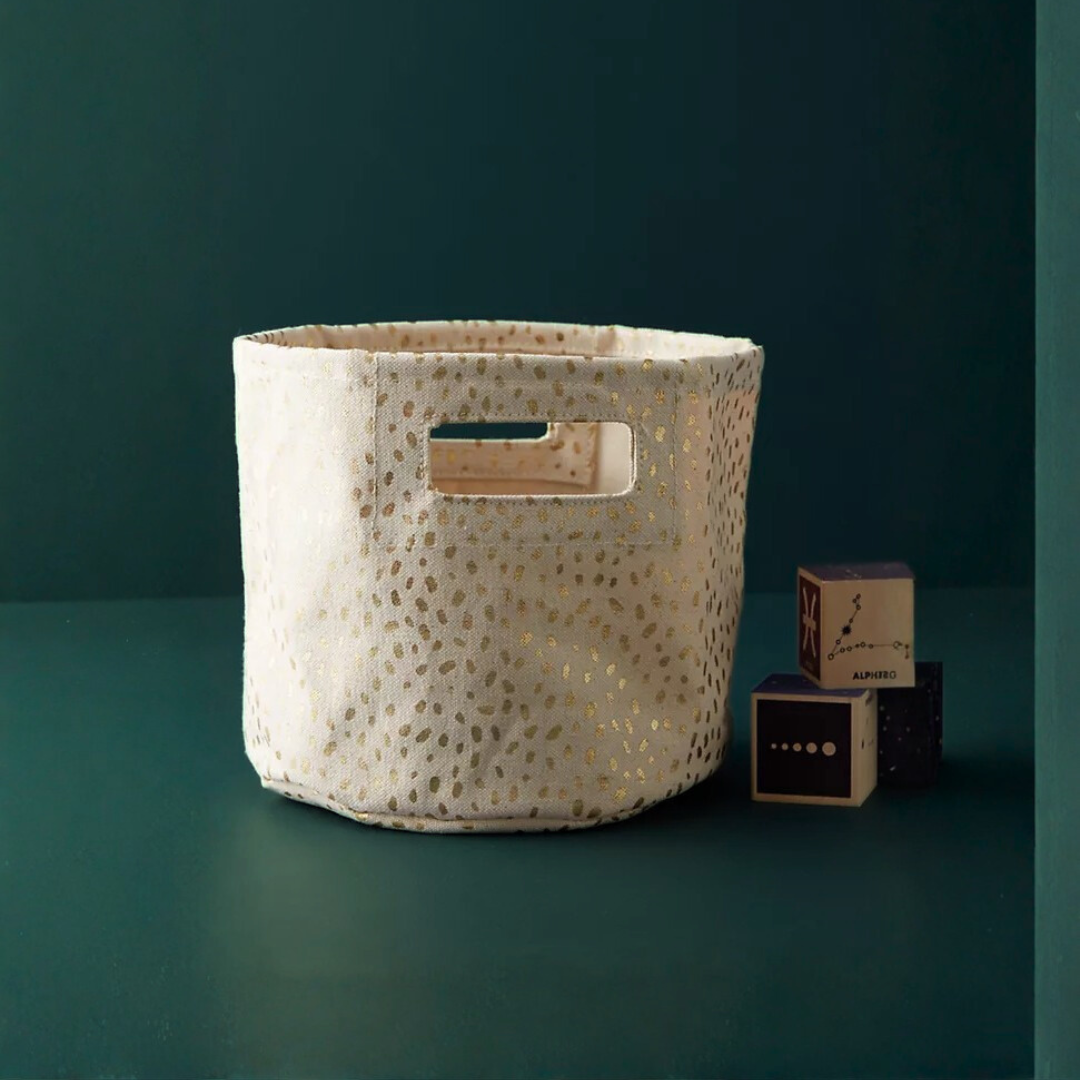 Gold Foil Speck Storage Bin