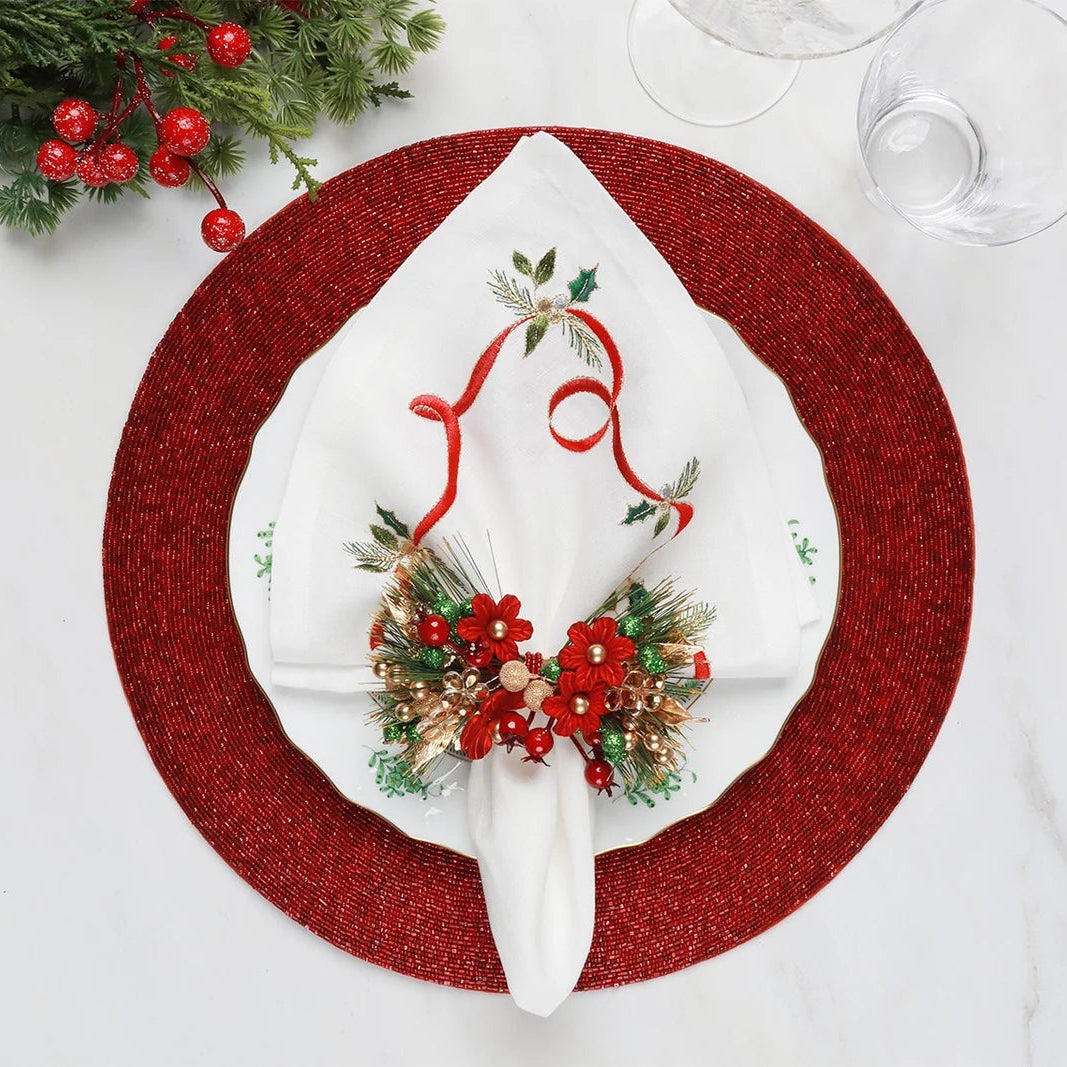 Confetti Placemat in Red - Set of 4