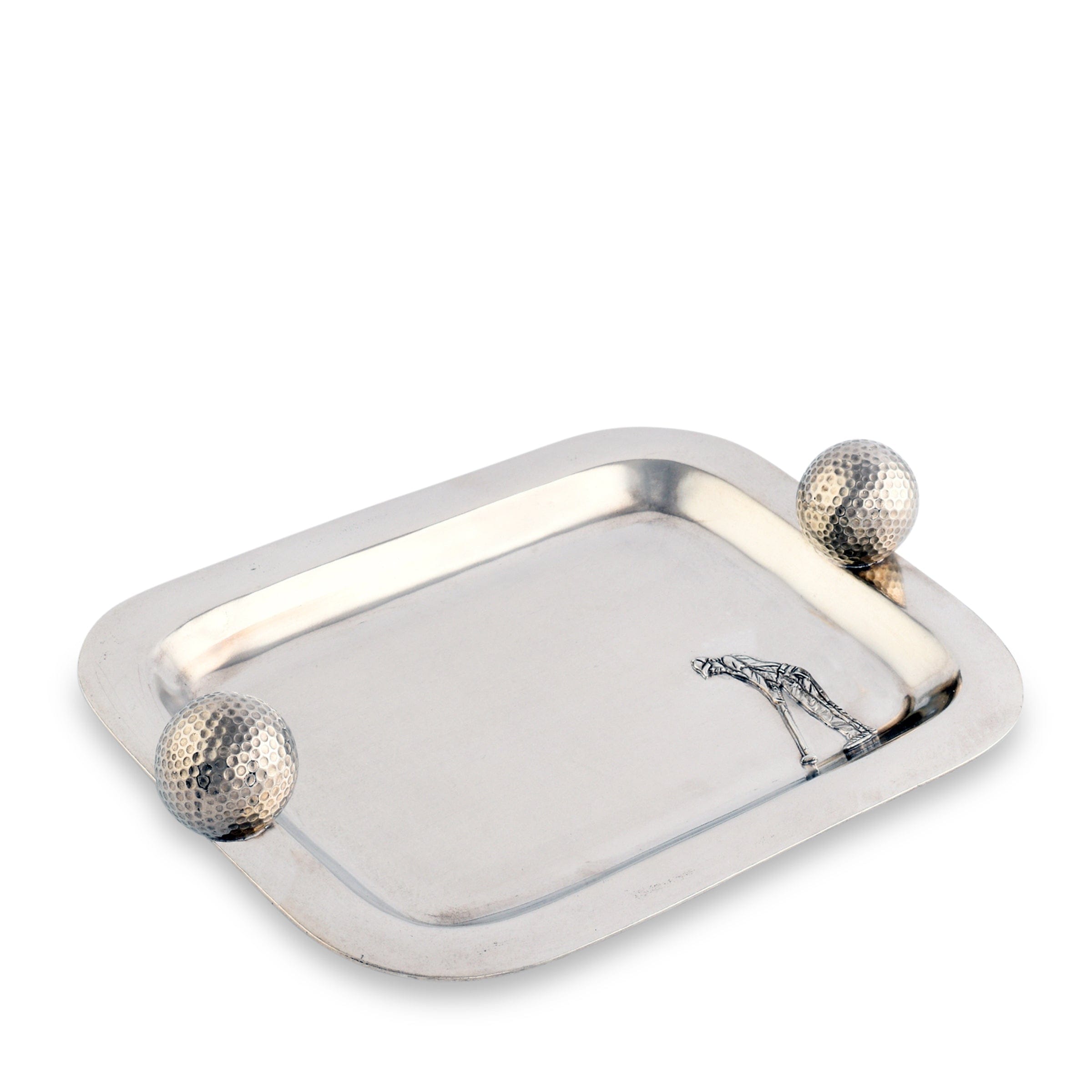 Pewter Catchall Tray with Golf Ball Handles