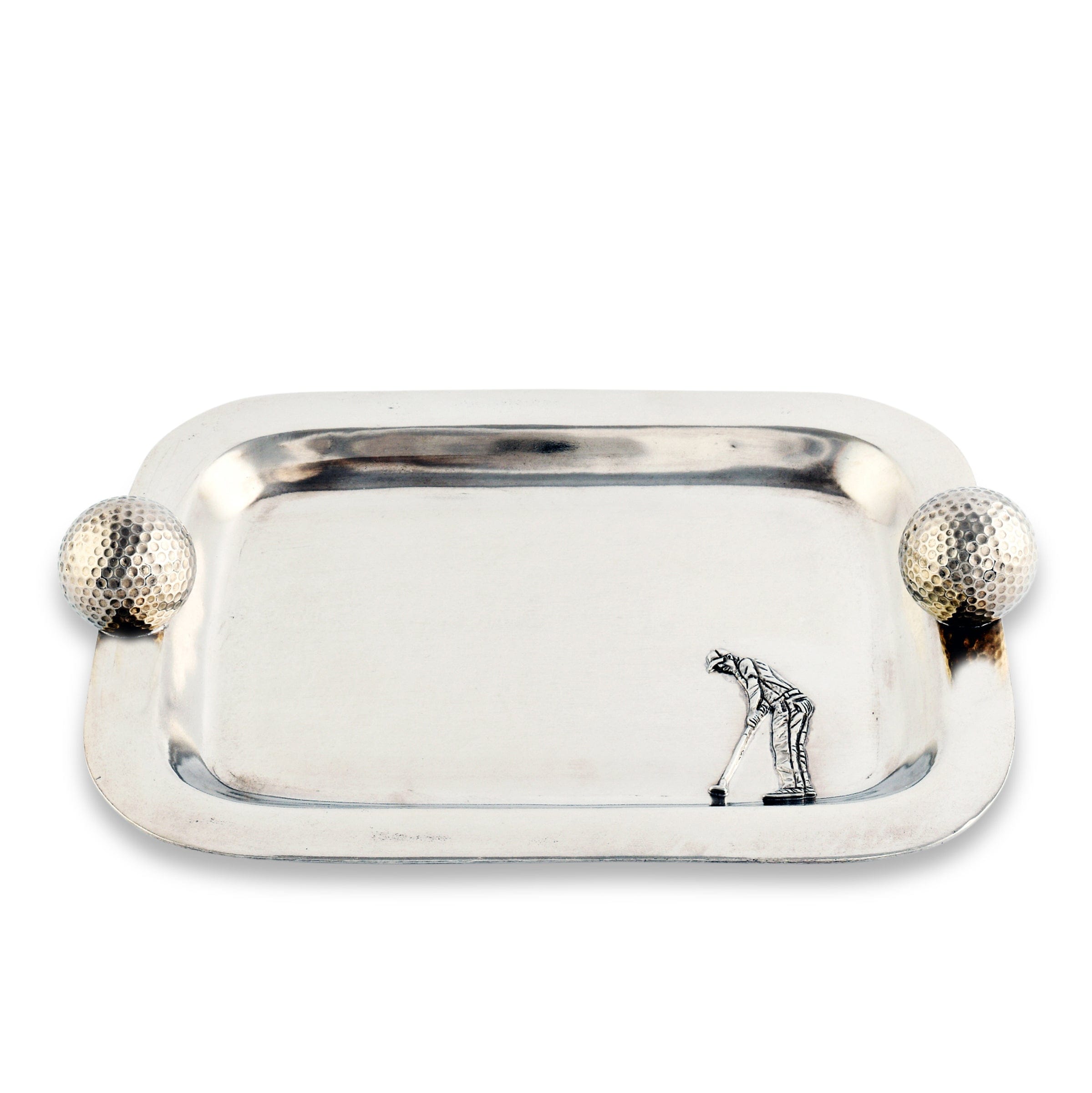 Pewter Catchall Tray with Golf Ball Handles