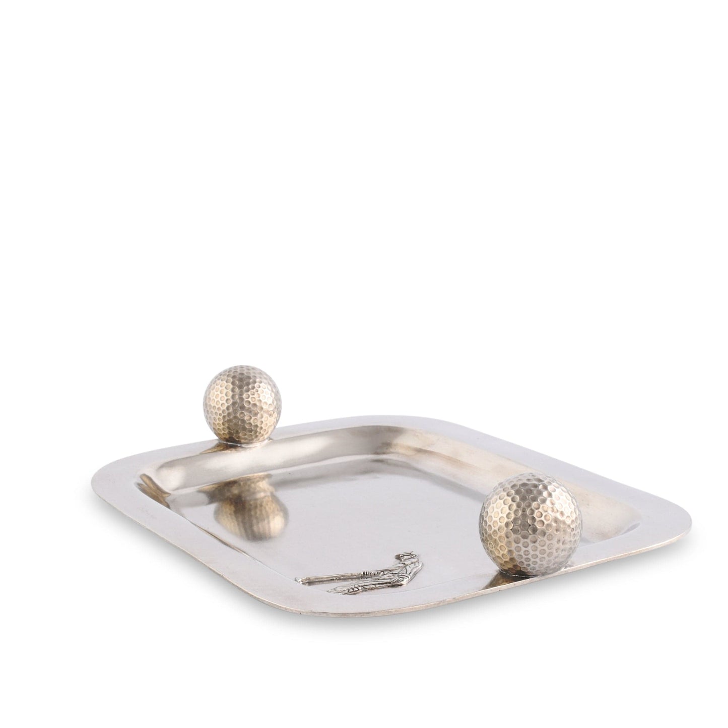 Pewter Catchall Tray with Golf Ball Handles