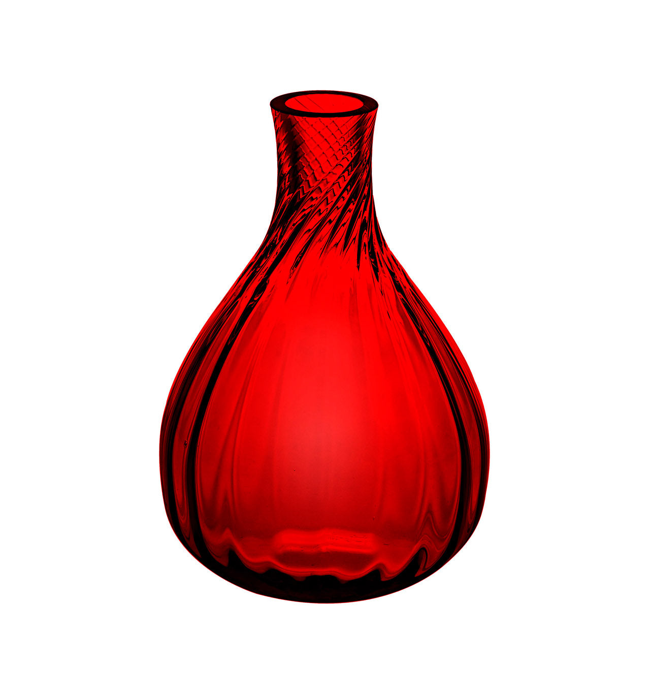 one glass bud vase in red