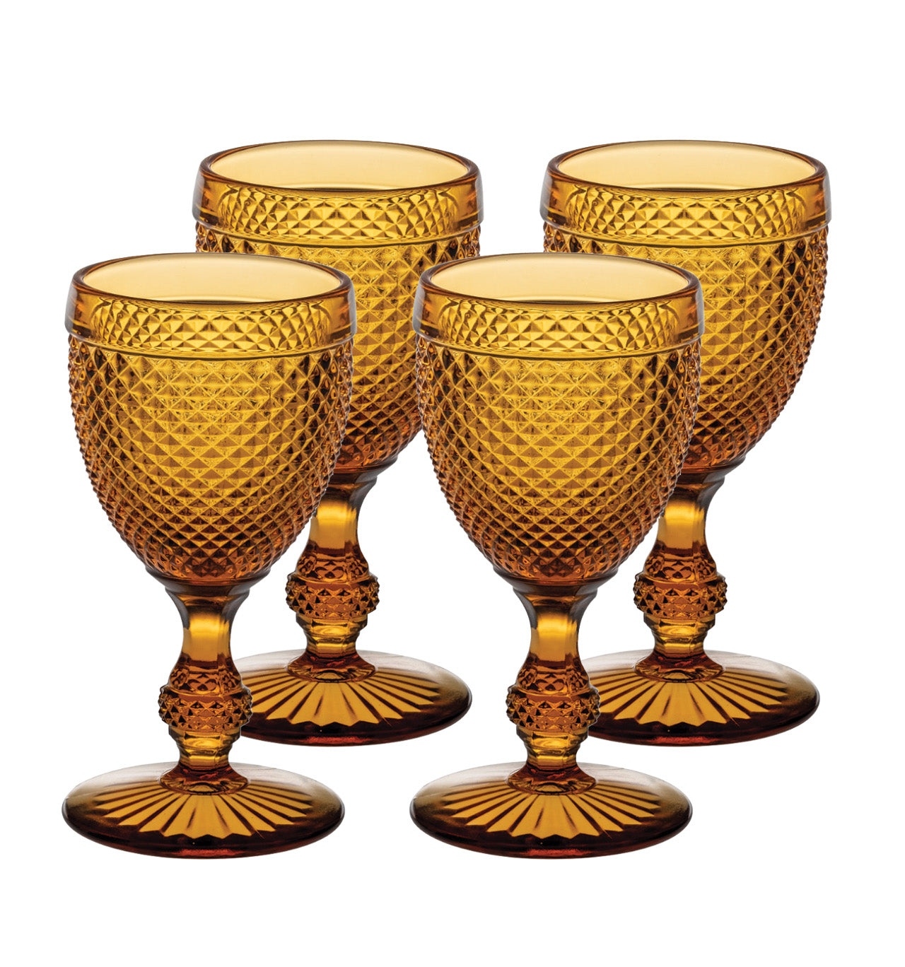 Bicos Amber Water Goblets - Set of 4