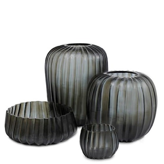 Manakara Vase Round - Indigo/Smoke Grey