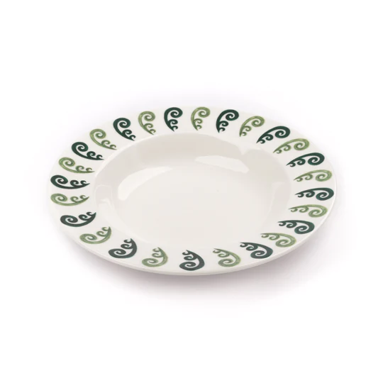 Athenee Two Tone Green Peacock Soup Plate - Set of 2