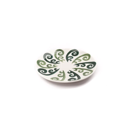 Athenee Two Tone Green Peacock Dessert Plate - Set of 2