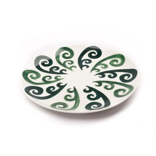 Athenee Two Tone Green Peacock Dinner Plate (Set of 2)