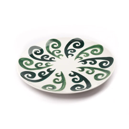 Athenee Two Tone Green Peacock Dinner Plate - Set of 2