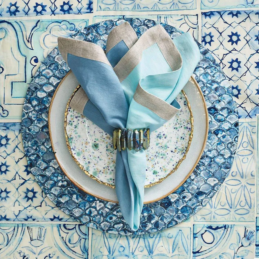 Dip Dye Napkin in Sky & Blue (Set of 4)