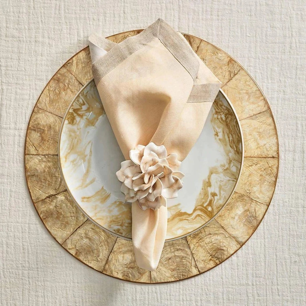 Round Capiz Placemat in Champagne - Set of 4