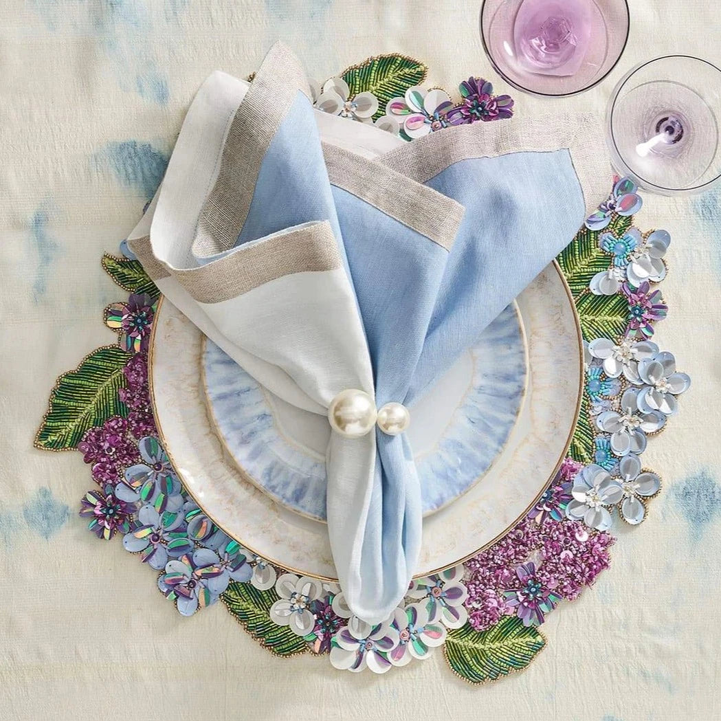 Dip Dye Napkin in White & Periwinkle (Set of 4)