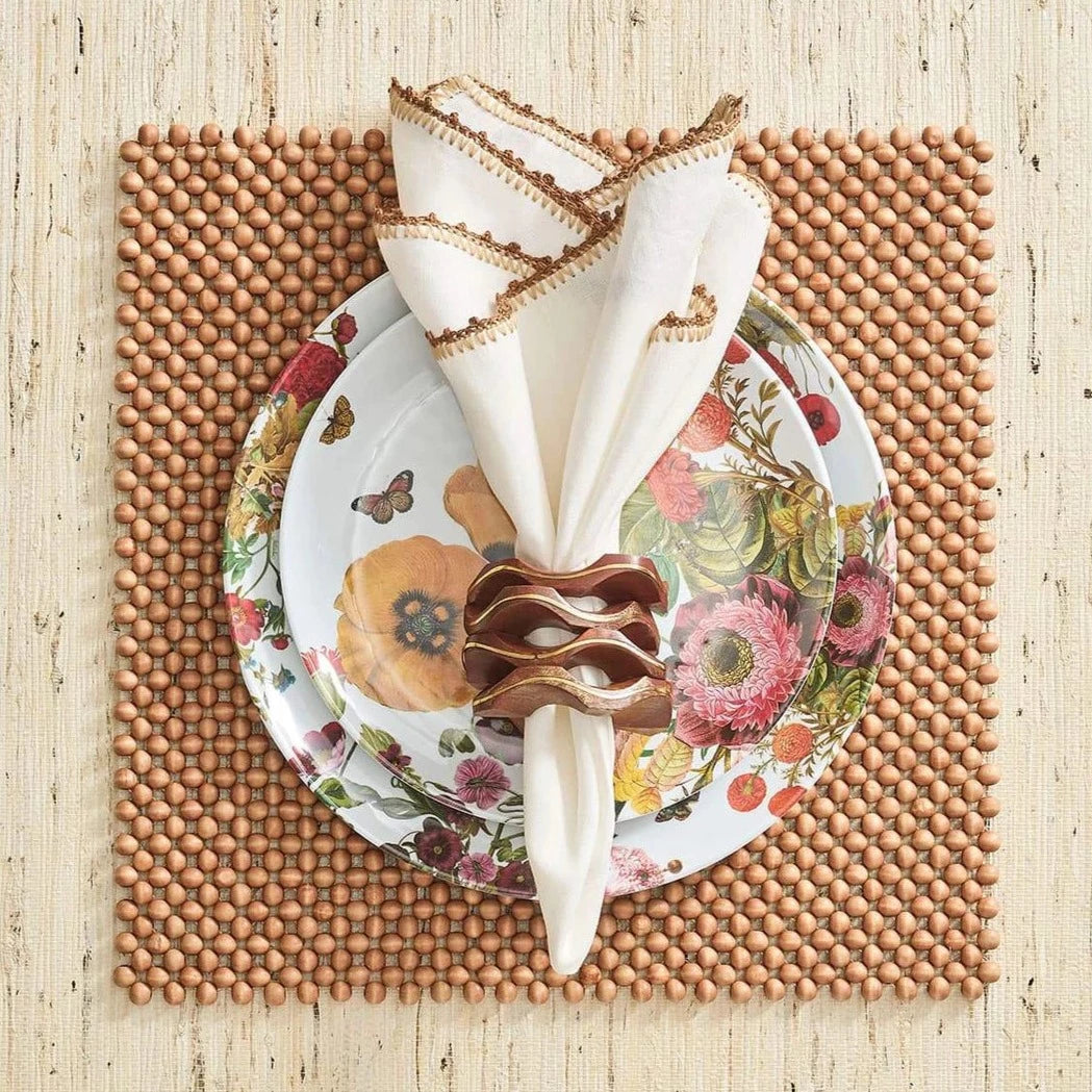 Pavilion Napkin Ring in Brown & Gold - Set of 4