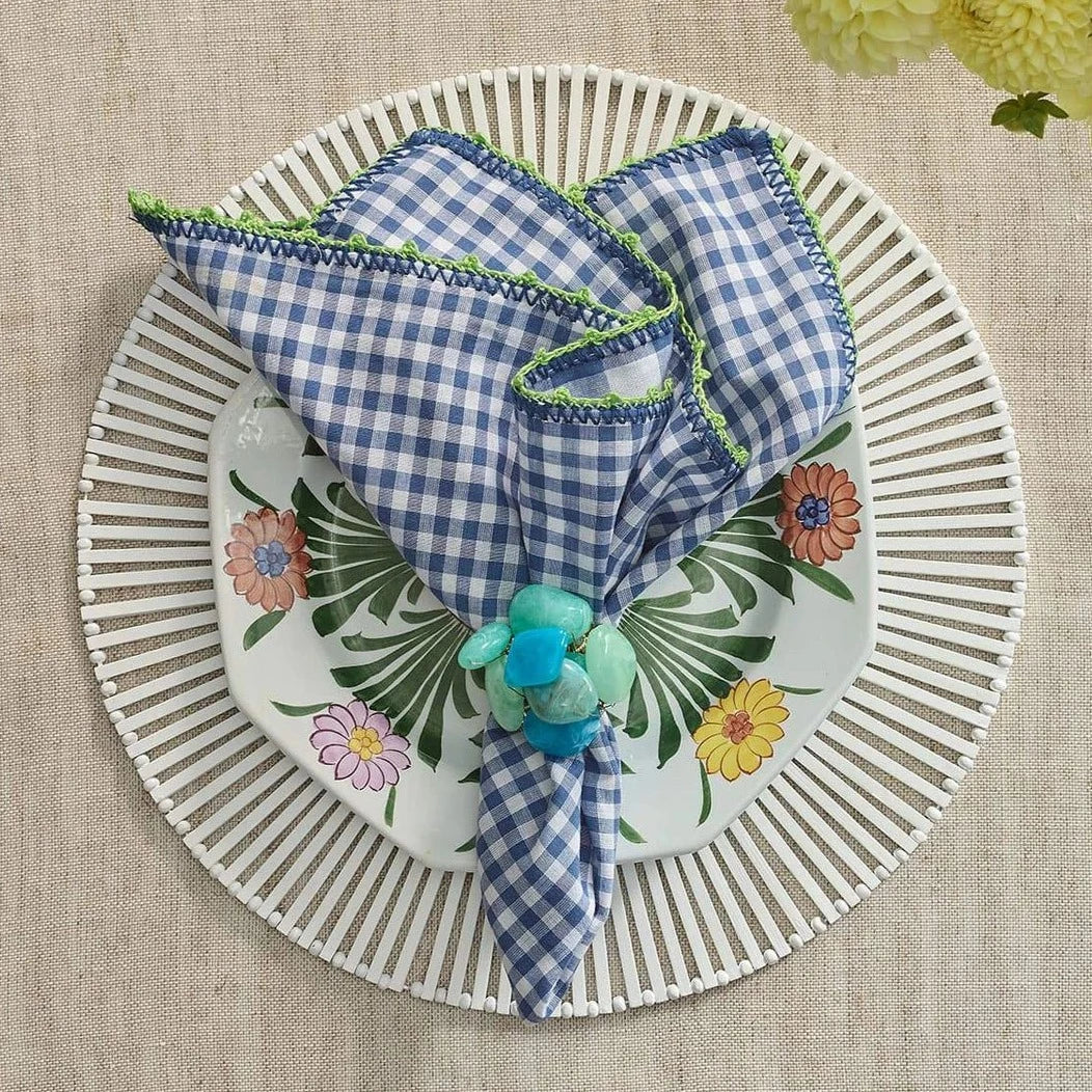 Sea Stone Napkin Ring in Seafoam - Set of 4