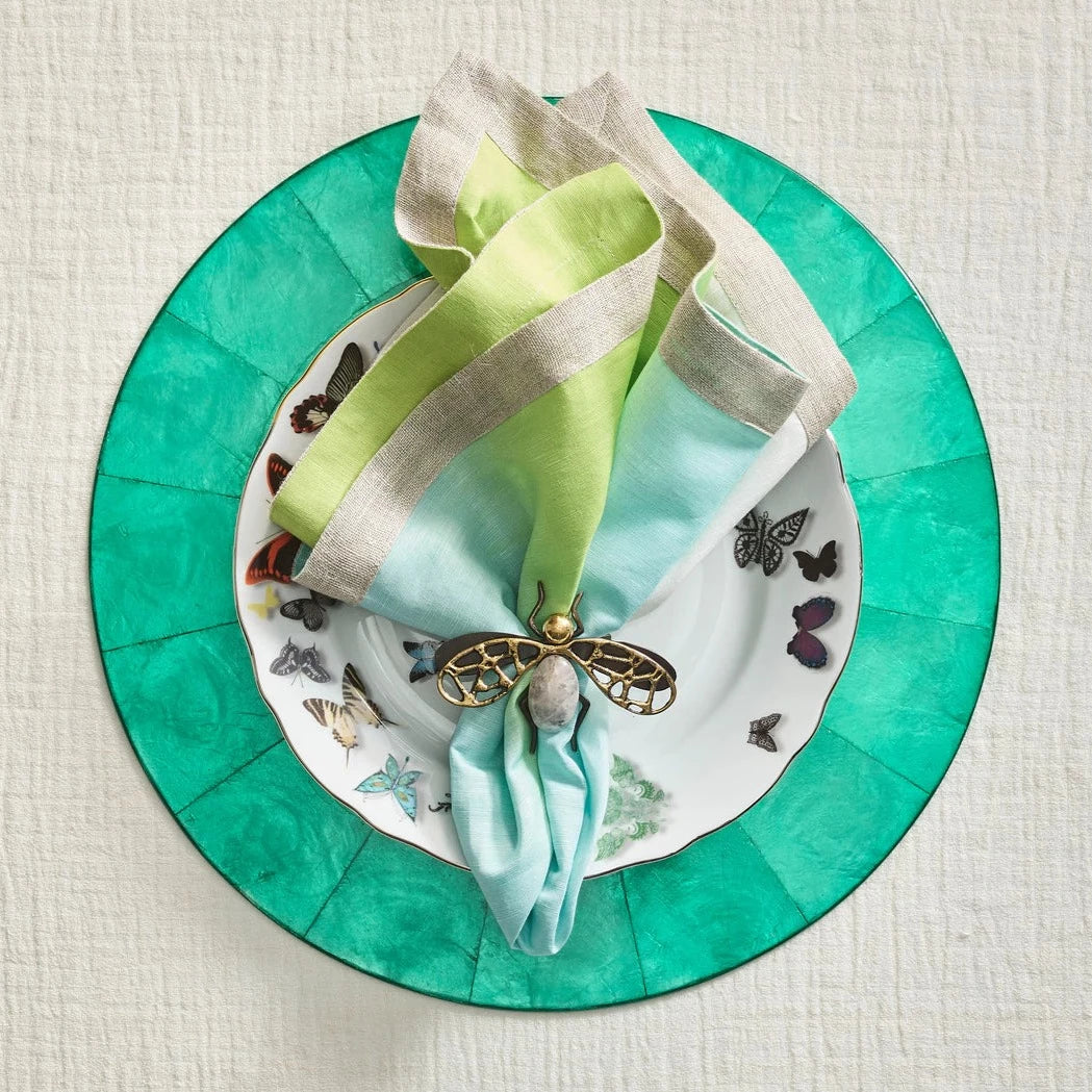 Dip Dye Napkin in Blue & Green - Set of 4