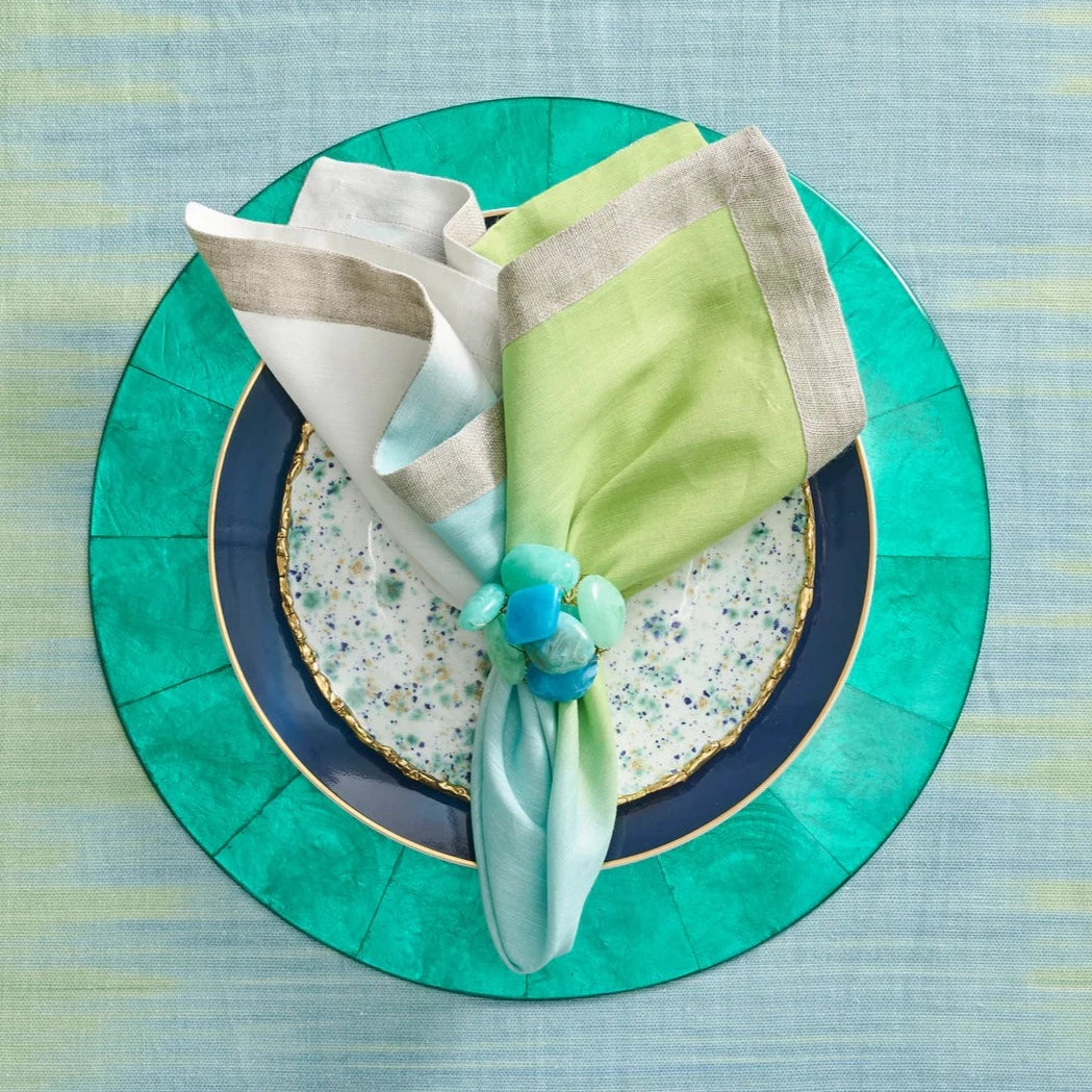 Dip Dye Napkin in Blue & Green - Set of 4