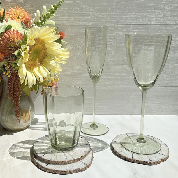 Luna Wine Glass in Green - Set of 4