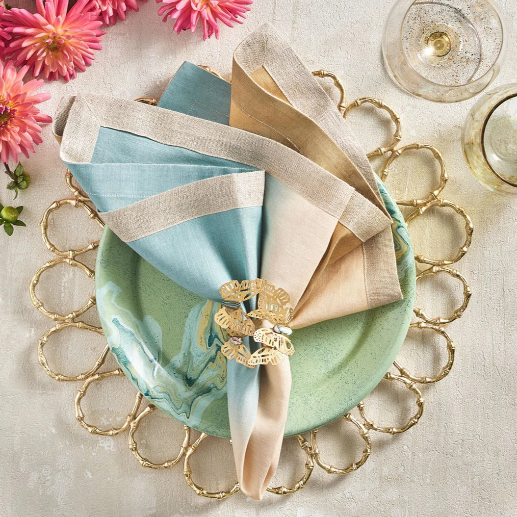 Dip Dye Napkin in Natural & Seafoam (Set of 4)