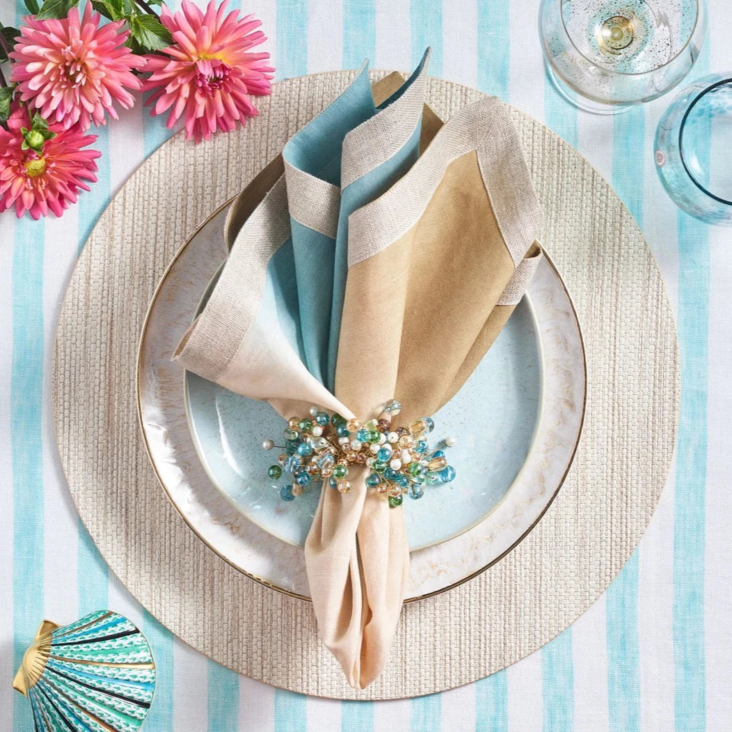 Dip Dye Napkin in Natural & Seafoam (Set of 4)