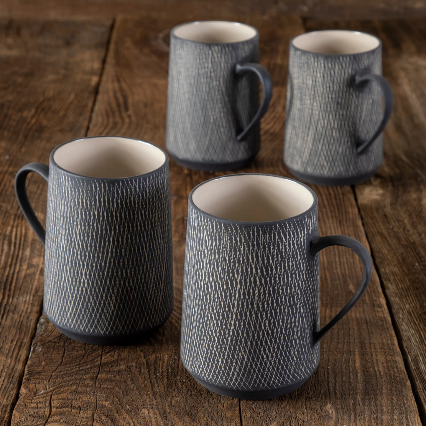 Crosshatch Stoneware Espresso Cup, Set of 2