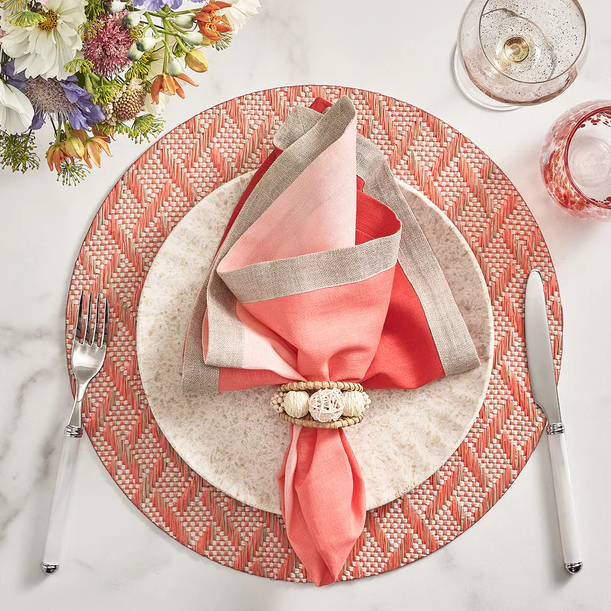 Dip Dye Napkin in Coral & Salmon (Set of 4)