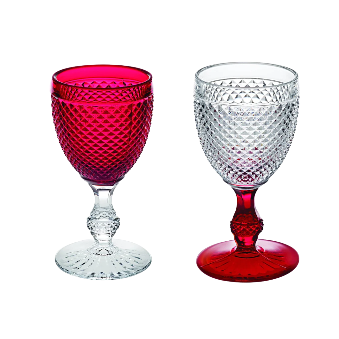 Bicolor Goblet With Colored Stem (Set of 2)